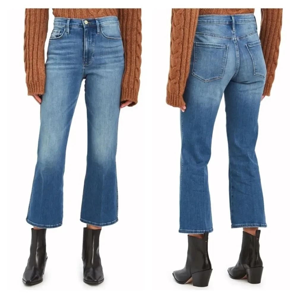FRAME Le Crop Mini Boot High Rise Stretch Denim Size 28 Jeans